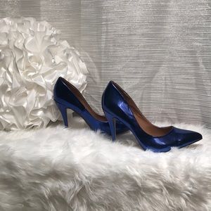 Blue Metallic Pumps
